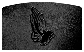 DACRO 516 BK SH BK Black Praying Hands Shimmer Black Background
